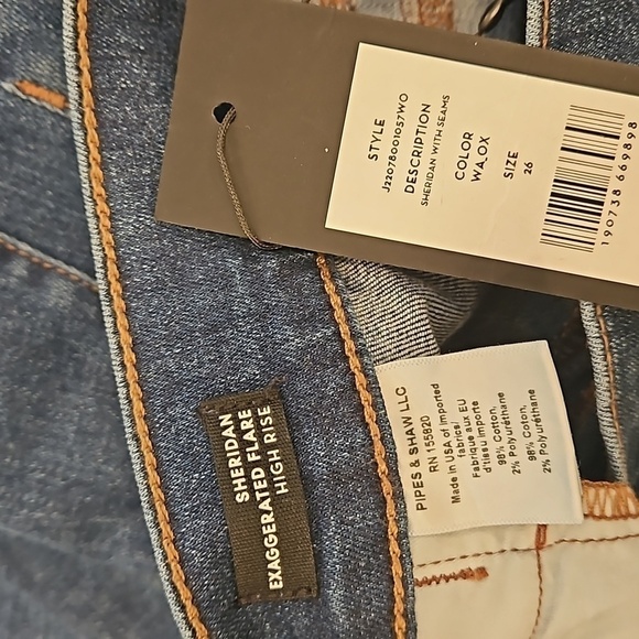 💕VERONICA BEARD Sheridan Exaggerated Flare High Rise Jeans Washed Oxford 26 NWT - Picture 16 of 16